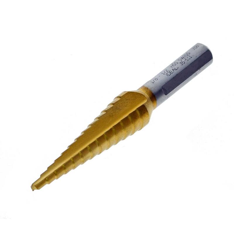 Juego de 4 brocas escalonadas IDEAL para electricistas, de 1/8 pulgada a 1 3/8 pulgadas - 35-520