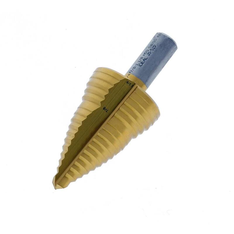 Juego de 4 brocas escalonadas IDEAL para electricistas, de 1/8 pulgada a 1 3/8 pulgadas - 35-520