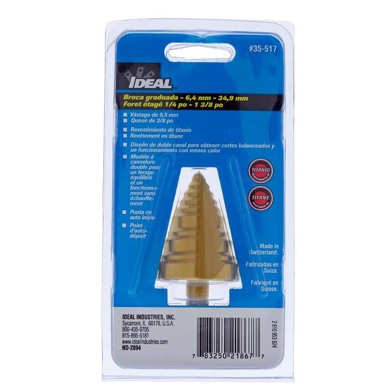 Broca escalonada IDEAL, 1/4 in. - 1 3/8 in. - 35-517