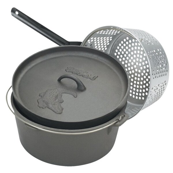 Bayou Classic Bayou Classic 7460 Dutch Oven with Basket, 8.5 qt Capacity, Iron - 7460
