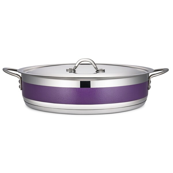 Bon Chef Country French 2 Pot W/Cover 14 3/4" Dia X 3 3/8" H  9 Qt - Purple - 71032-CF2-P