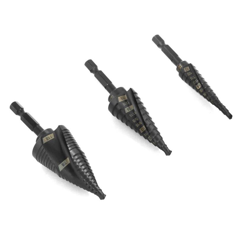 Juego de brocas escalonadas de titanio de alta resistencia WEN con brocas escalonadas #1, #4 y #9 (3 piezas) - DB149X