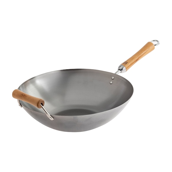 Joyce Chen Classic Series 14-In. Carbon Steel Wok with Birch Handles - J21-9978