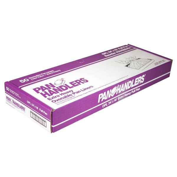Panhandlers Pan Liner Ovenable 34x18 Flat Pack Clear, PK50 - 304985431