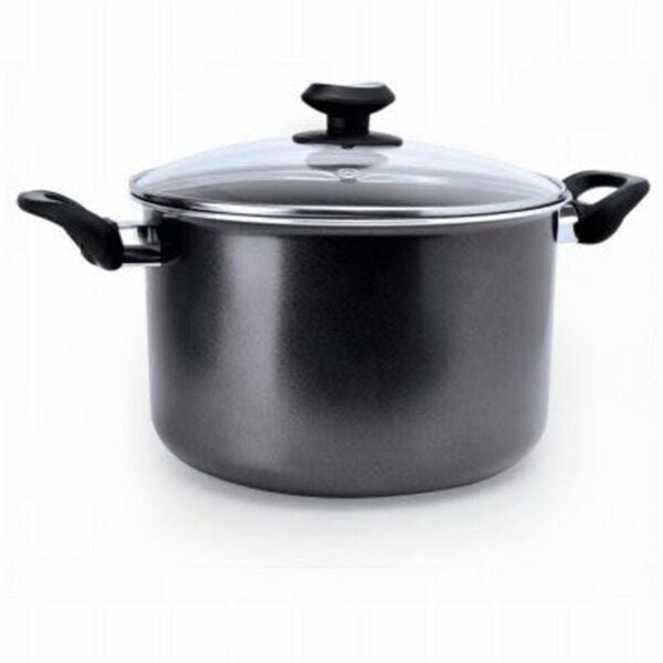 Epoca International 2.8 qt. Aluminum Non-Stick Lidded Stock Pot with Glass Lid, Gray, 2PK - 111440