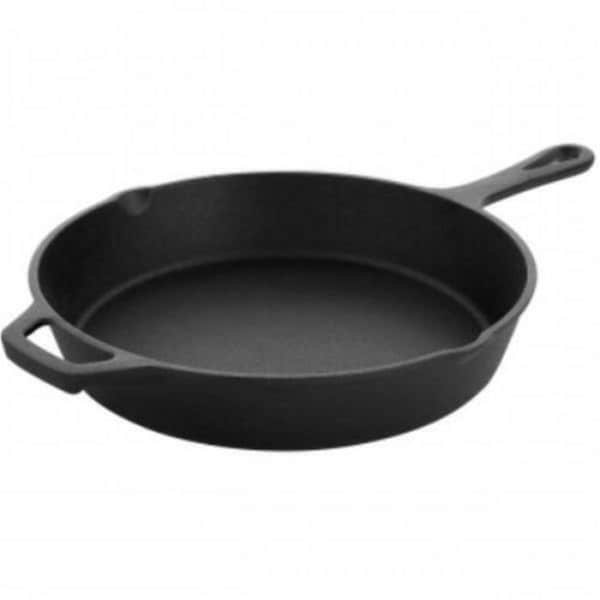 Megachef 10 in. Round Preseasoned Cast Iron Frying Pan with Handle, Black - MCCI-1010