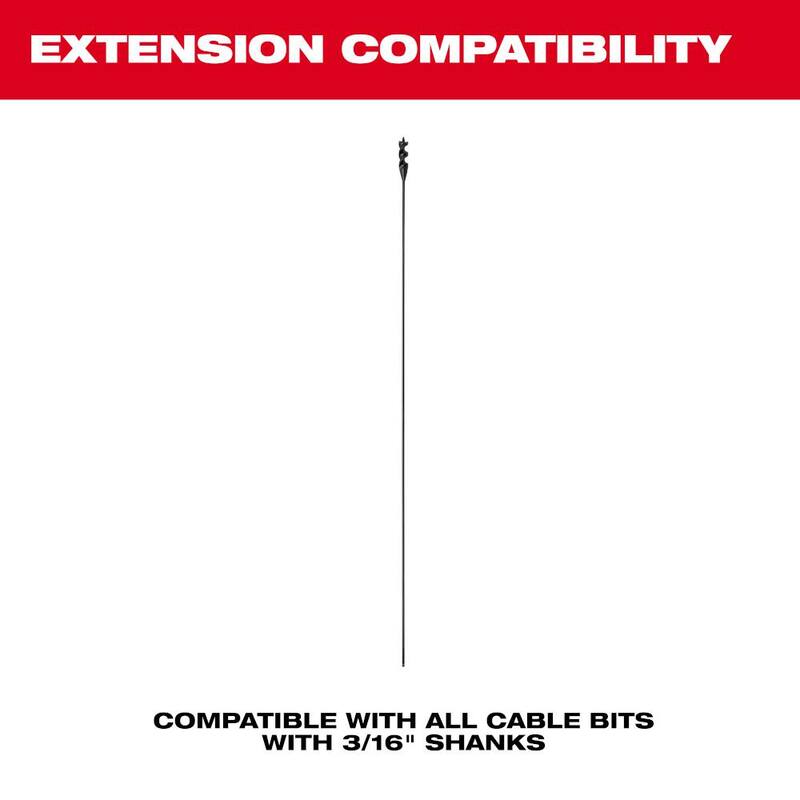 Extensión de broca de cable de 3/16 pulgadas x 54 pulgadas - 48-13-8118