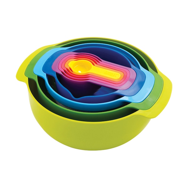 Joseph Joseph Joseph Joseph Nest 3 qt Polypropylene Multicolored Mixing Bowls and Measuring Set 9 pc - 40087