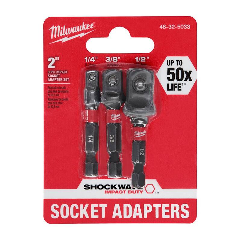 Juego de adaptadores de 1/4 pulg. con vástago hexagonal SHOCKWAVE Impact Duty de Milwaukee (6 piezas) - 48-32-5033-48-32-5033