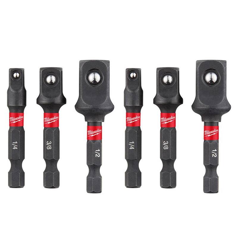 Juego de adaptadores de 1/4 pulg. con vástago hexagonal SHOCKWAVE Impact Duty de Milwaukee (6 piezas) - 48-32-5033-48-32-5033