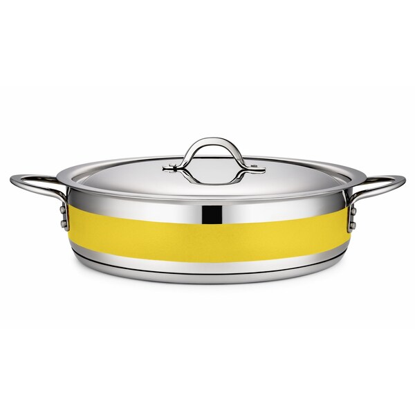 Bon Chef Country French 2 Pot W/Cover 12 3/8"  Dia X 3"  6 Qt - Yellow - 71030-CF2-Y