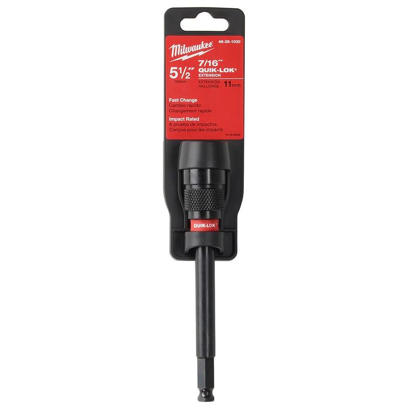Extensión universal de broca QUIK-LOK de Milwaukee de 12 pulgadas y 5-1/2 pulgadas x 7/16 pulgadas (paquete de 2) - 48-28-1040-48-28-1030