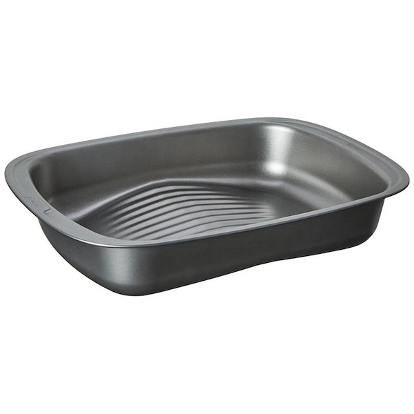 Goodcook 0 Quick Baste Roast Pan, 25 lb Capacity, Gray, 197 in L, 148 in W, 1595 in H - 4116
