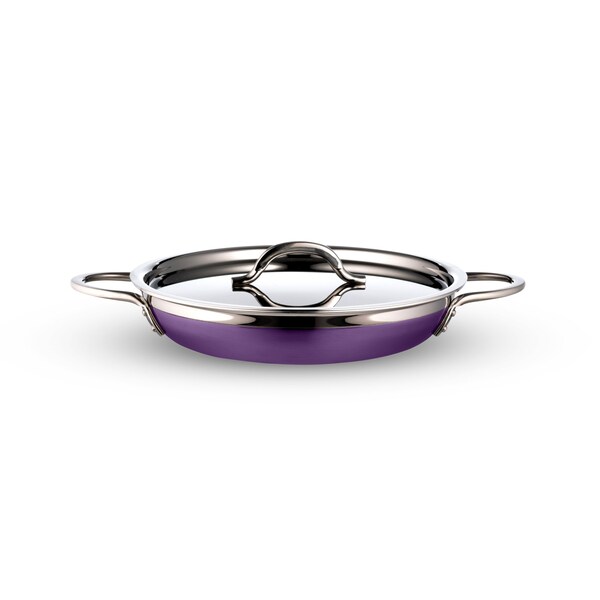 Bon Chef Country French 2 Saute Pan/Skillet W/Cover Dbl Handle  11"X2 1/4"  2 Qt 12 Oz - Purple - 71305-CF2-P
