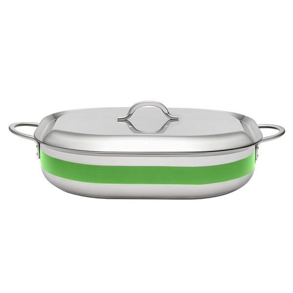 Bon Chef Country French 2 French Oven W/Lid   15" X 11" X 4"  7 Qt - Lime - 71004-CF2-L