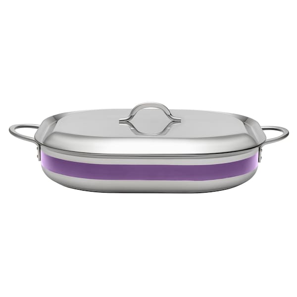 Bon Chef Country French 2 Oblong Pan W/Lid  15" X 11" X 2 7/8"  5 Qt - Purple - 71023-CF2-P