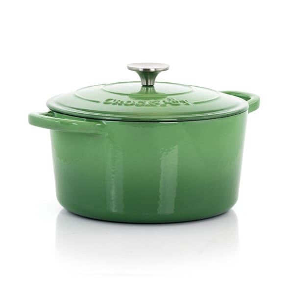 Crock-Pot 5 qt. Artisan Enameled Cast Iron Dutch Oven in Pistachio Green - 2 Piece - 124964.02
