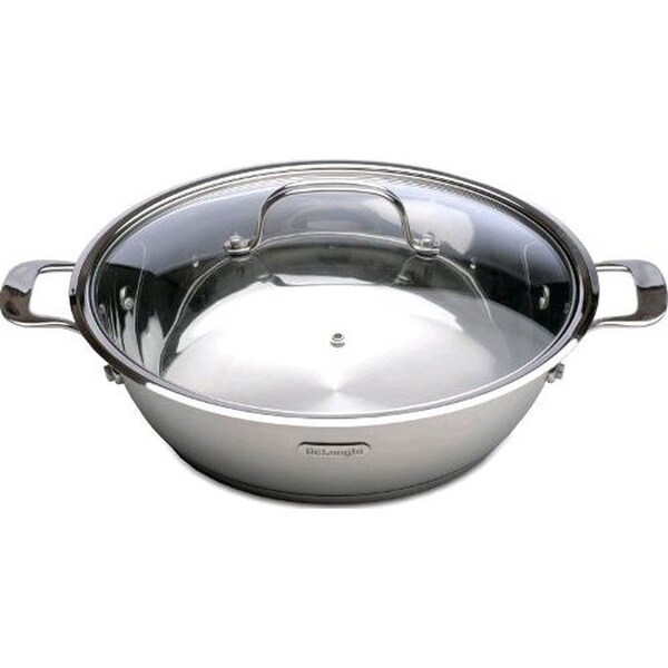 Delonghi Cook & Serve 5-1/2-Quart Pan w/Lid made from quality Stainless Steel for Gas or Induction - OS03