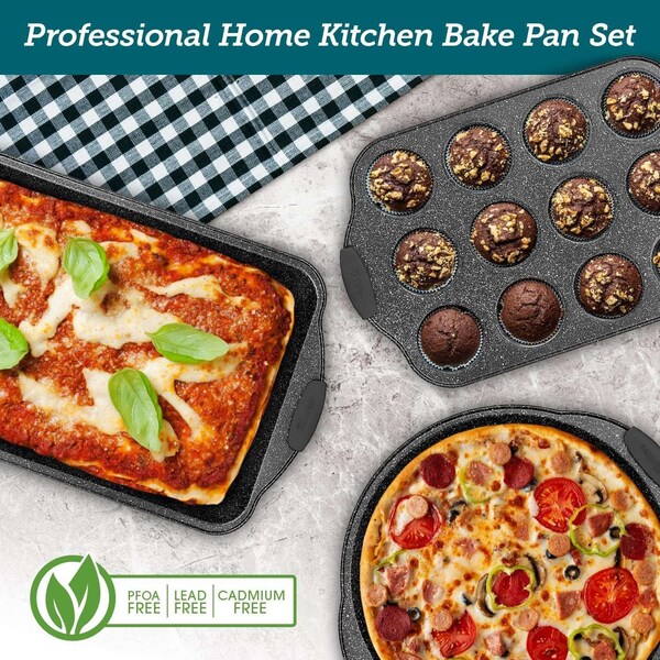 Bakkenamster BAKKEN Kitchen Oven Baking Pans, Oven Safe, 450 Deg F, 10PK - BKBSGRYMAR10