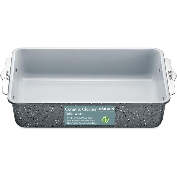 Bakken-Swiss Blue Roaster Pan, Aluminized Steel, Ceramic Non-Stick, PFOA and PFAS Free, Non-Toxic, Heavy-Duty - SBKCRSTBKMARROS