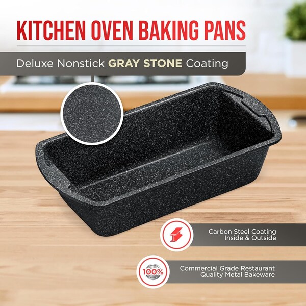 Bakken-Swiss 6-Piece Bakeware Set, Stackable Non-Stick Carbon Steel Pans, Gray Coating for Home - BAKDIEGY
