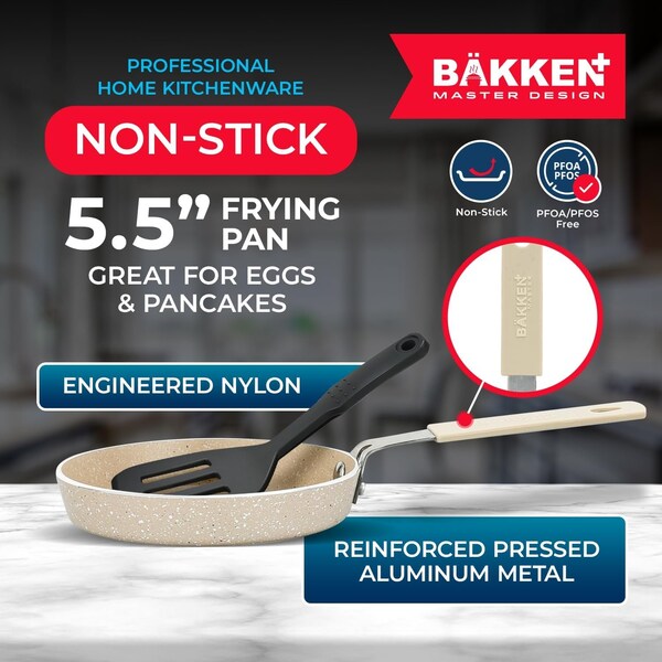 Bakken- Swiss 2-Piece Mini Pan Set, 5.5 in. Non-Stick Egg Pan with Kitchen Spatula, Heat-Resistant Up To 400 DegF - BKCWMIN77