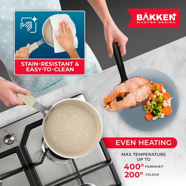 Bakken- Swiss 2-Piece Mini Pan Set, 5.5 in. Non-Stick Egg Pan with Kitchen Spatula, Heat-Resistant Up To 400 DegF - BKCWMIN77