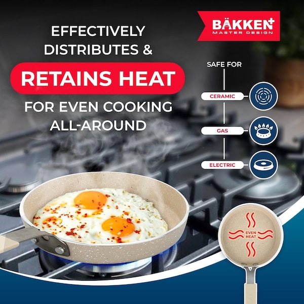 Bakken- Swiss 2-Piece Mini Pan Set, 5.5 in. Non-Stick Egg Pan with Kitchen Spatula, Heat-Resistant Up To 400 DegF - BKCWMIN77
