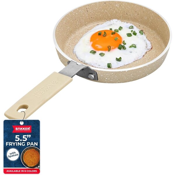Bakken- Swiss 2-Piece Mini Pan Set, 5.5 in. Non-Stick Egg Pan with Kitchen Spatula, Heat-Resistant Up To 400 DegF - BKCWMIN77
