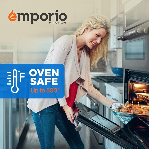 Emporio Kitchen Baking Pan Set, Medium and Large Aluminum Cookie Sheet Pan, 10.5in. x 15in. and 13in. x 18in. - EMPKSST1184