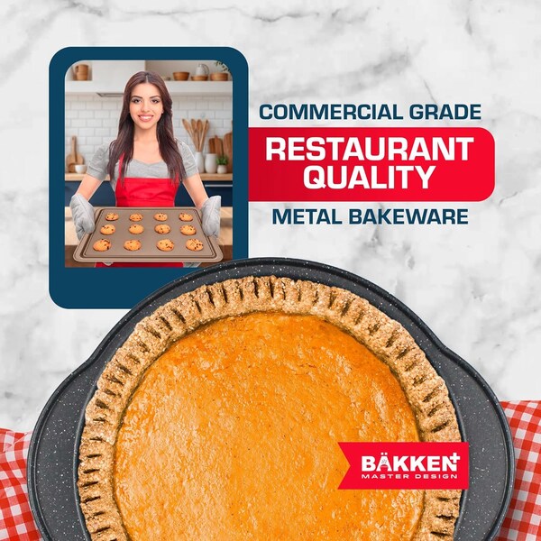 Bakken- Swiss BAKKEN 6-Piece Nonstick Bakeware Set, Carbon Steel, Stackable, PFOA-Free, Oven Safe, 450 DegF - BK6PCGR6Y
