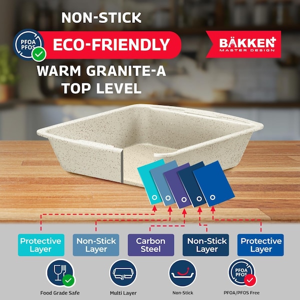 Bakkenmaster Bakken Master 38 Piece Granite Cookware and Bakeware Set, Nonstick Granite Coating - BKCWSTK38WHT