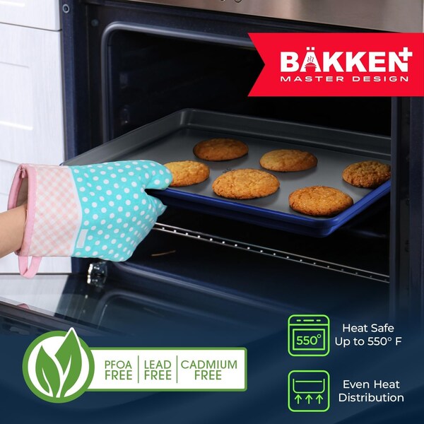 Bakken-Swiss Bakken 8-Piece Stackable Bakeware Set, Ceramic Non-Stick, PTFE, PFOA and PFOS Free, Oven-Safe - BKCRSTBKBUL