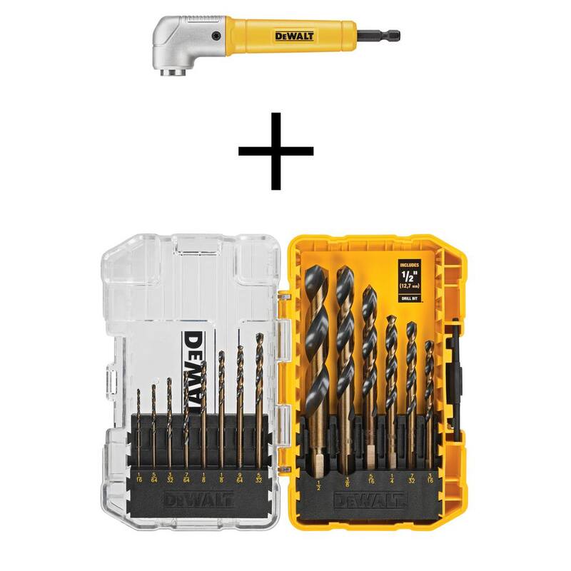 Accesorio magnético en ángulo recto MAXFIT de DEWALT con juego de brocas negras y doradas (14 piezas) - DWARA60WDWA1184