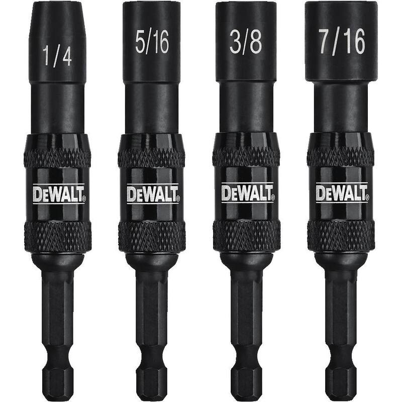 Accesorio magnético con ángulo recto MAXFIT DEWALT y juego de destornillador de tuerca magnético giratorio (4 piezas) - DWARA60WPVTDRV