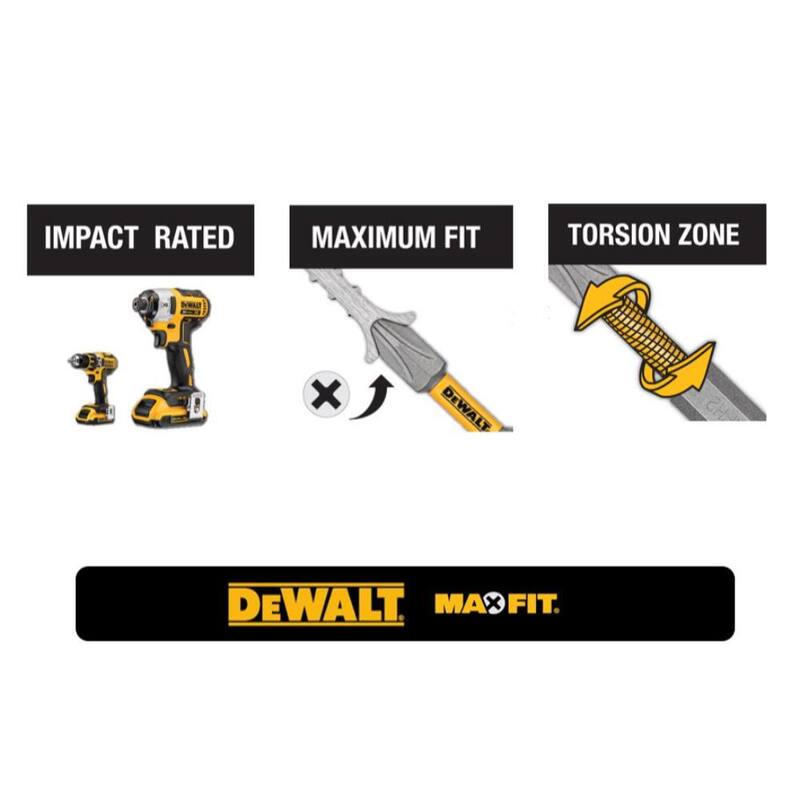 Accesorio magnético con ángulo recto MAXFIT DEWALT y juego de destornillador de tuerca magnético giratorio (4 piezas) - DWARA60WPVTDRV
