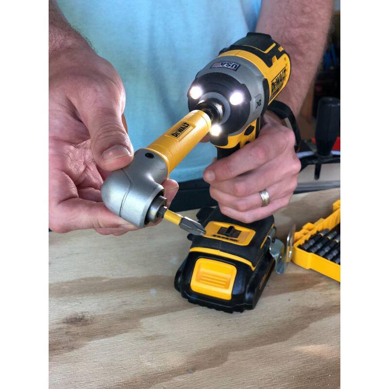 Accesorio magnético con ángulo recto MAXFIT DEWALT y juego de destornillador de tuerca magnético giratorio (4 piezas) - DWARA60WPVTDRV