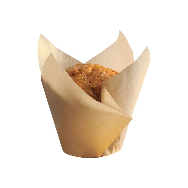 Brooklace Cup Baking Tulip Natural Large 2-1/4x2-3/4 - 4, PK1000 - 611121