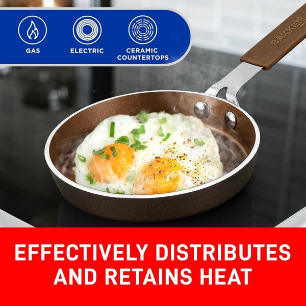 Bakken-Swiss Mini Nonstick Egg and Omelet Pan, Eco-Friendly, Copper/Golden, 5.5, 2PK - BKCWMIN55
