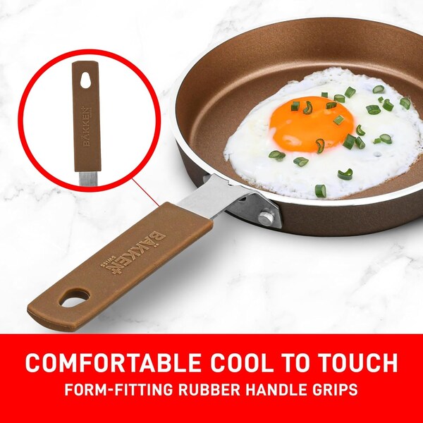 Bakken-Swiss Mini Nonstick Egg and Omelet Pan, Eco-Friendly, Copper/Golden, 5.5, 2PK - BKCWMIN55