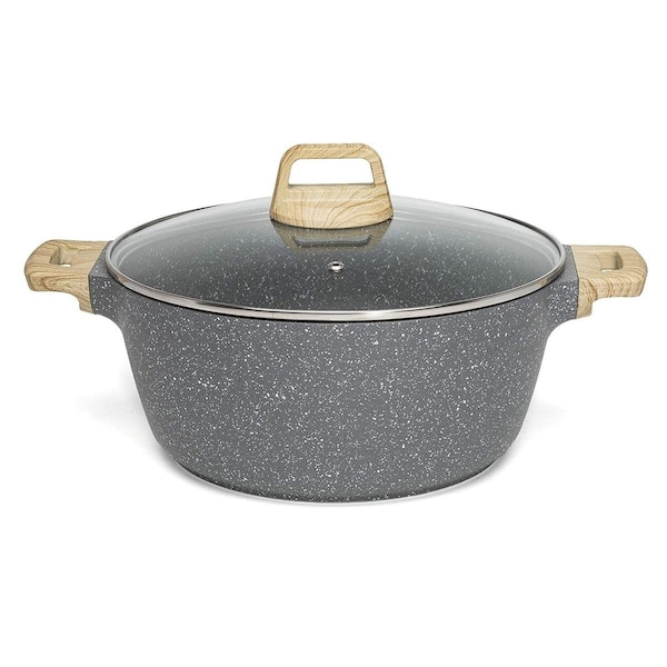 Epoca International 6 qt. Aluminum Non-Stick Casserole with Lid, Gray - 111406