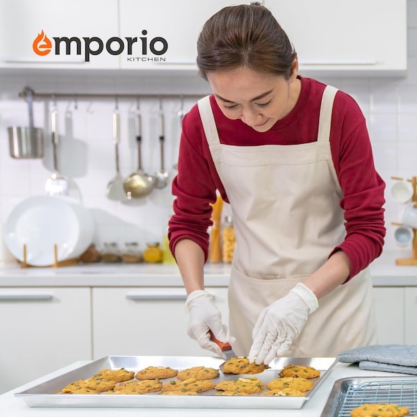 Emporio Kitchen Baking Pan Set, Small, Medium, and Large Aluminum Cookie Sheet Pan, 9x13, 10.5x15, 13x18 - EMPKSST133X