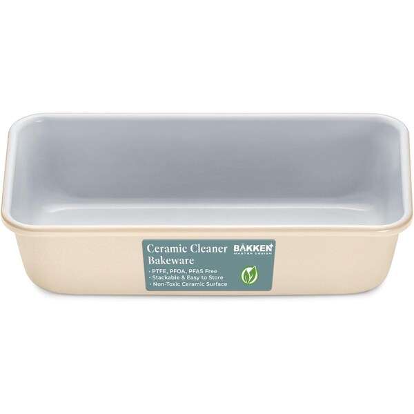 Bakken-Swiss Premium Loaf Pan, Aluminized Steel, Ceramic Non-Stick, PFOA PFAS Free, 9x4.7x2.3in, Durable - SBKCRSTBKCRMLOF