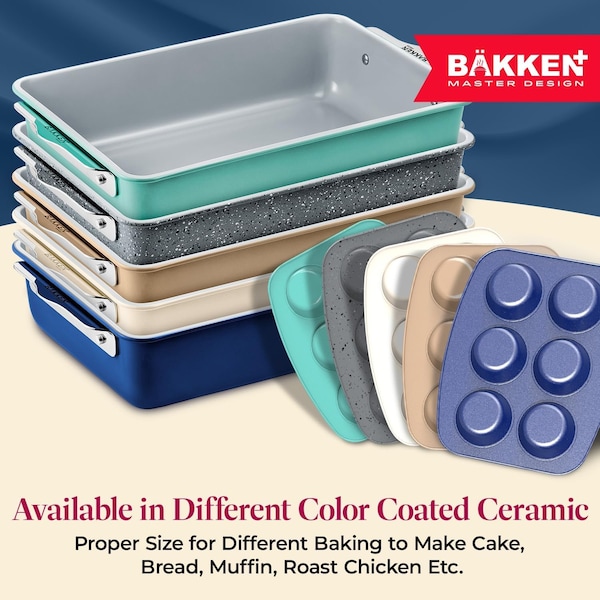 Bakken-Swiss Premium Loaf Pan, Aluminized Steel, Ceramic Non-Stick, PFOA PFAS Free, 9x4.7x2.3in, Durable - SBKCRSTBKCRMLOF