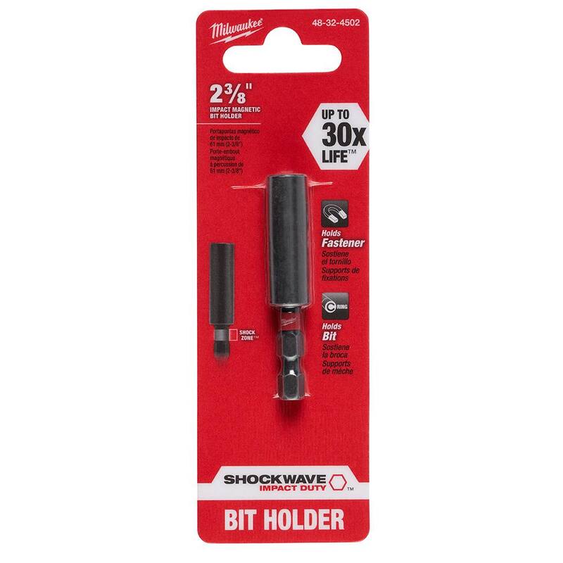 Milwaukee SHOCKWAVE Impact Duty Compact Magnetic Bit Tip Holder (Paquete de 2) - 48-32-4502-48-32-4502