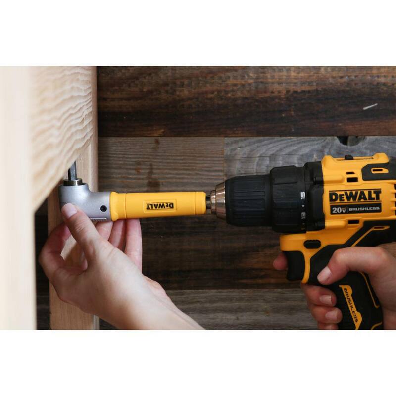 DEWALT MAXFIT Accesorio Magnético Angular Derecho y Set de Brocas Torcido Negro y Dorado (10 piezas) - DWARA60WDWA1180