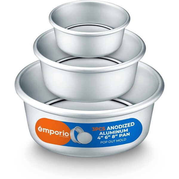 Emporio Kitchen Anodized Aluminum Round Cheesecake Pan, Pressure Cooker and Air Fryer Safe - EMPBTS33