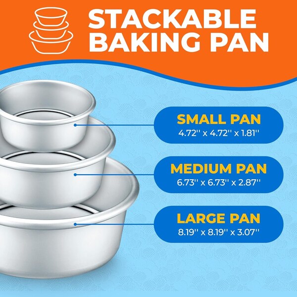 Emporio Kitchen Anodized Aluminum Round Cheesecake Pan, Pressure Cooker and Air Fryer Safe - EMPBTS33
