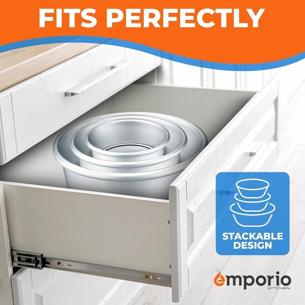 Emporio Kitchen Anodized Aluminum Round Cheesecake Pan, Pressure Cooker and Air Fryer Safe - EMPBTS33