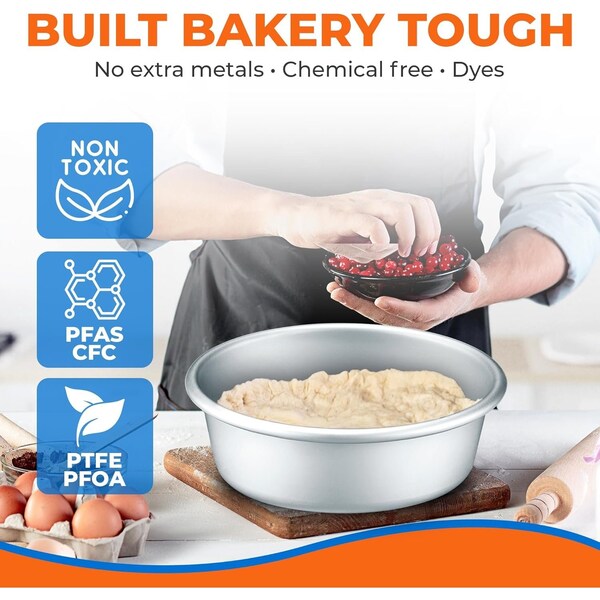 Emporio Kitchen Anodized Aluminum Round Cheesecake Pan, Pressure Cooker and Air Fryer Safe - EMPBTS33